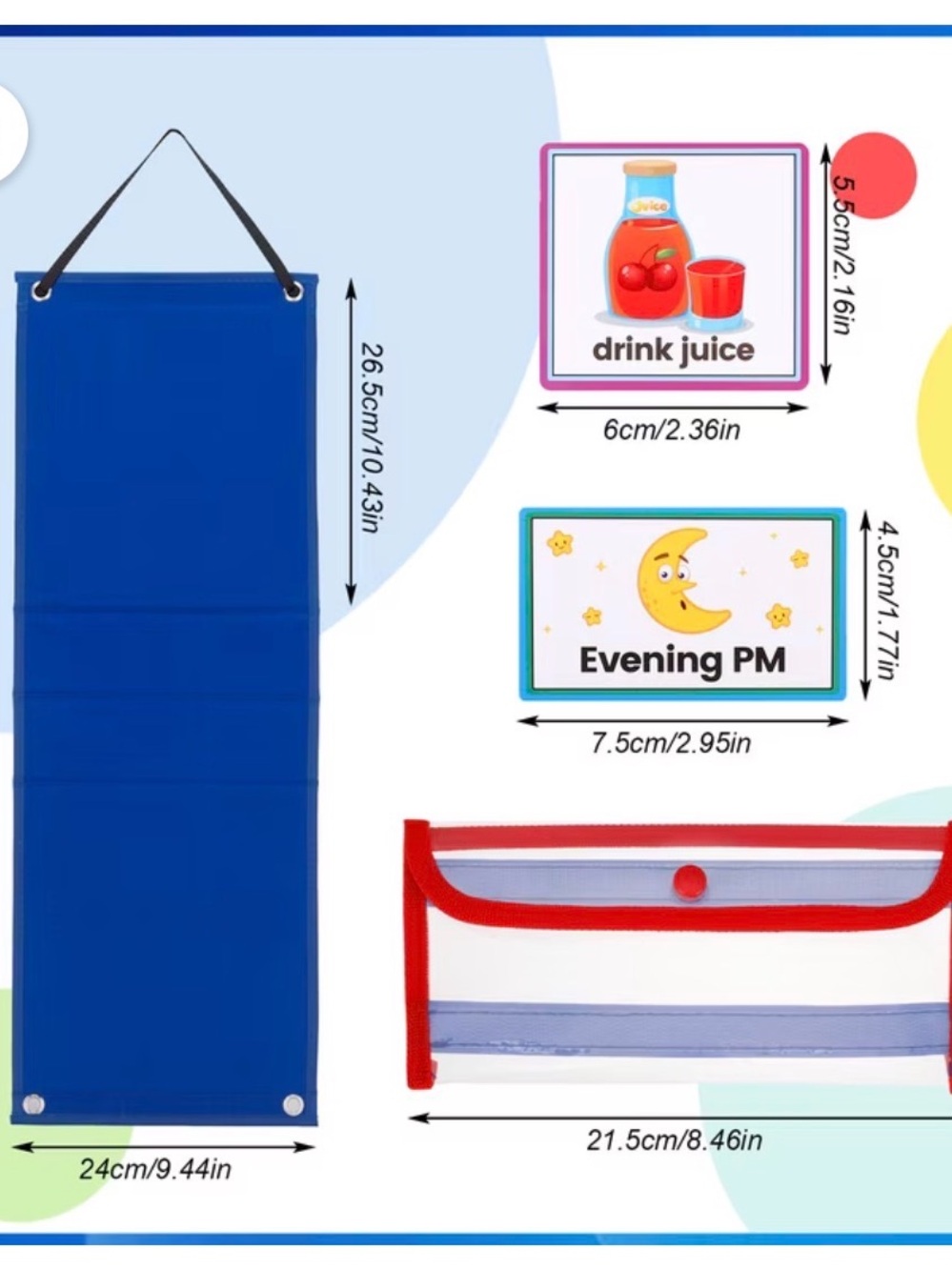 Visual Routine Chart for Kids - Blue Daily Schedule Pocket Chart - Picture 4 of 5